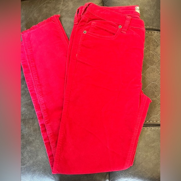 Free People High Rise Corduroy Skinny Pants(Raspberry) - Picture 4 of 4